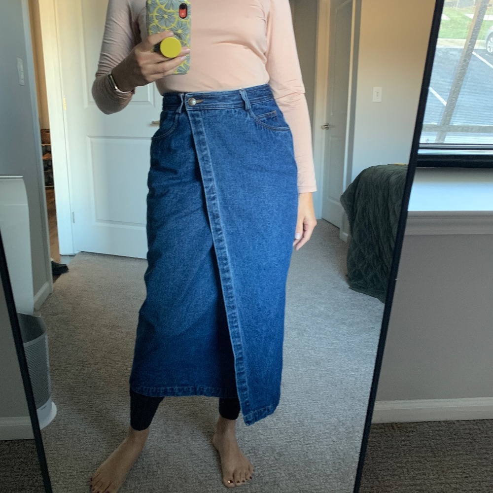 90s Vintage The Limited Denim Wrap Skirt, Sz 4/26, Like New